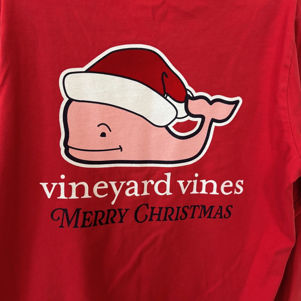 Vineyard Vines Christmas Red Long Sleeve Tee - Picture 4 of 4